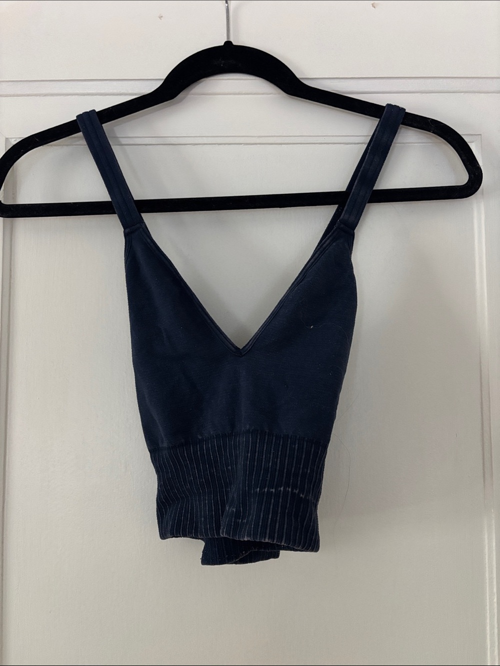 FP Movement by Free People Navy V-Neck Ribbed Crop Cami